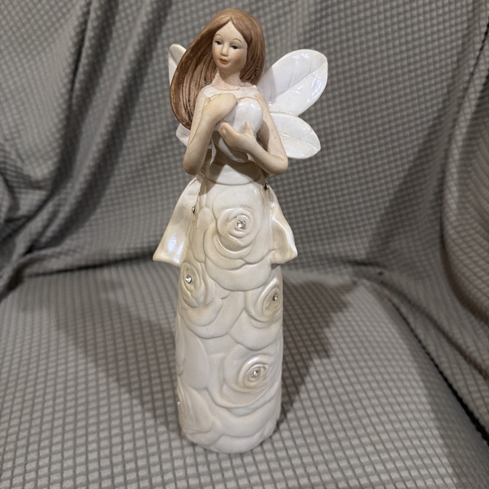Angelstar 10365 Enchanted Rose Angel Porcelain‎ Figurine, 10-1/2-Inch
